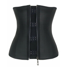 (Black,XL)Corset Body Shaper néoprène entraîneur de taille sous buste fermeture éclair minceur cincher
