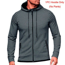 (Dark Gray Hoodie(1PC), 2XL) Tracksuit Mens Set Hoodie Hooded Jacket Trousers Pants Sports Suit Sweat Gym
