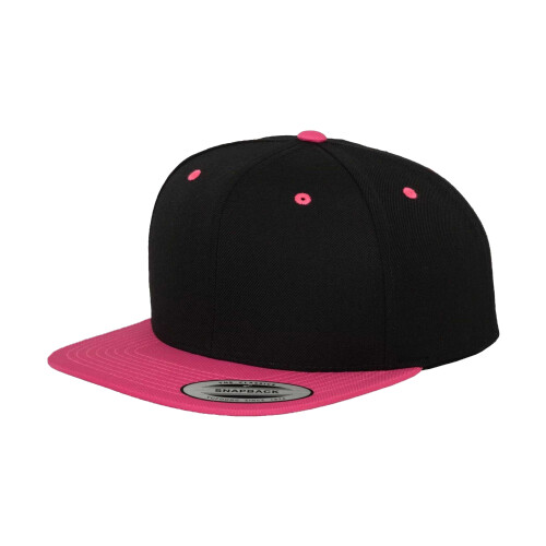 (One Size, Black/Neon Pink) Flexfit Classic Two Tone Cap
