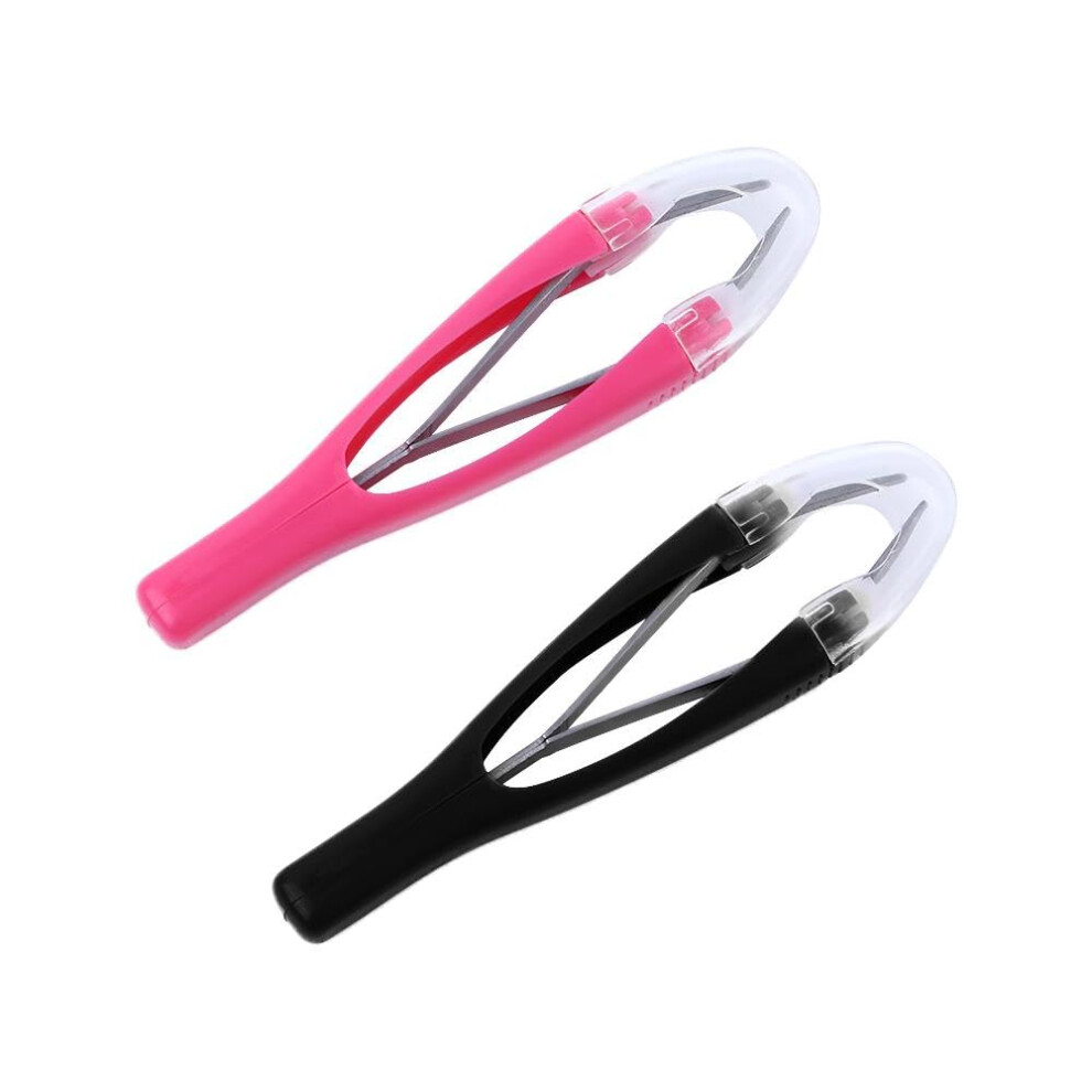 Kopida 2Pcs Professional Eyebrow Tweezers Automatically Retractable Stainless Steel Slant Tip Hair Removal Eyebrow Tweezer Makeup Tool