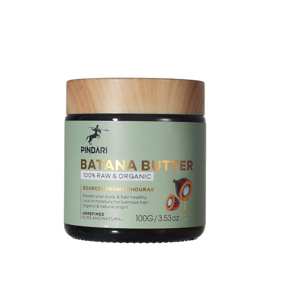 Pindari Batana Butter 3.53 Ounce Jar | Raw And Organic | Sourced From Honduras | Nourishes And Moisturizes Hair And Skin | Healthier Scalp And Roots |