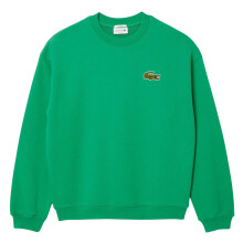 (S, Green) Lacoste Unisex Adult Accent Badge Fleece Loose Fit Sweatshirt