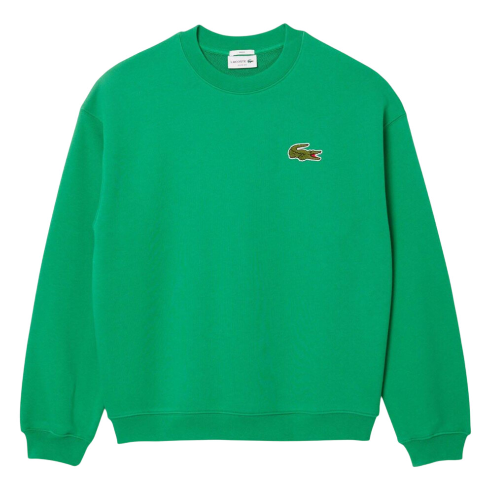Lacoste (S, ) Unisex Adult Accent Badge Fleece Loose Fit Sweatshirt Green