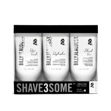Billy Jealousy Shave3some Kit de Voyage pour Hommes avec Pré-Rasage Chauffant, Crème à Raser et Après-Rasage Refroidissant