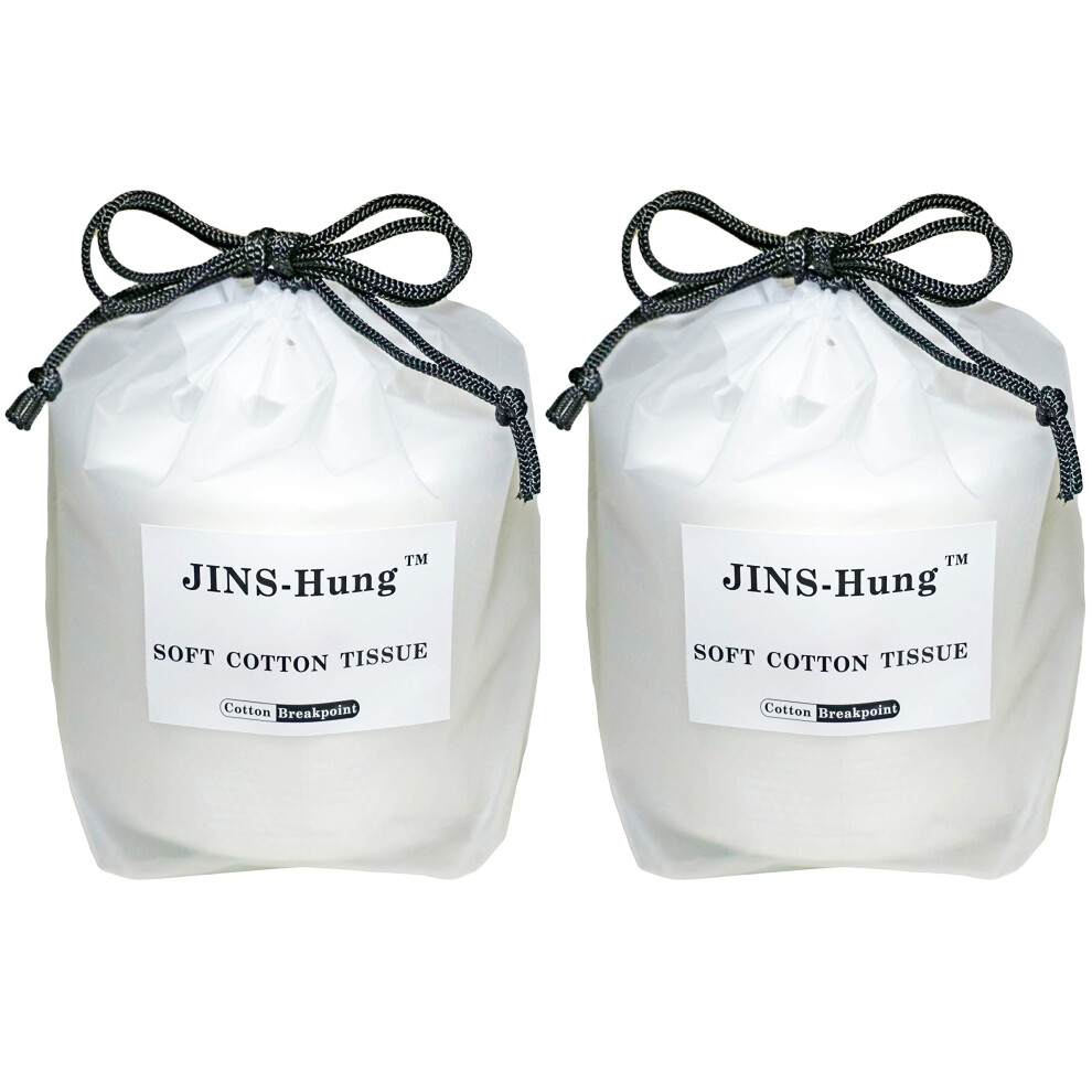 Jins-Hung White Natural Disposable Facial Towel (2 Pack) - 100% Soft Terry Cloth Fabric Soft Face Towel - Makeup Remover Tissues - Professional Everyday Com
