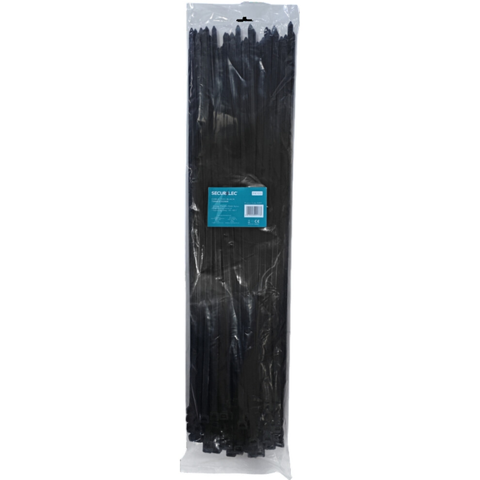 (55Cm X 0.8Cm, Black) Securlec Cable Ties (Pack Of 100) 5063852965717