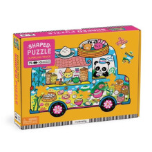Mudpuppy Dumpling Truck - 75 Teile Puzzle in Form eines Trucks mit bunten Illustrationen von Dumplings und Baos