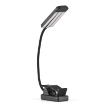 Luce per Partiture Musicali Pieghevole con Morsetto, 51 LED, 12 Livelli di Luminosità, 4 Temperature di Colore, Ricaricabile, 32x16cm, Nera