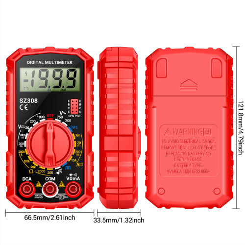 Digitales Multimeter 4000 Zählwerte NCV ABS tragbar 1