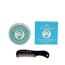 G.B.S Sterke Hold Ongeparfumeerde Snor Wax, Makkelijk Aanbrengen, Herstijlbaar, Langdurige Hold met Kam (1,7 oz)