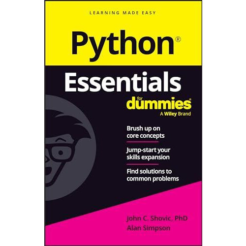 Python Essentials For Dummies by Alan Simpson Paperback Book