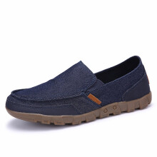 (Blue,EU 42)Mens Casual Canvas Shoes Flats Driving Loafers Boat Slip On Comfy Breathable