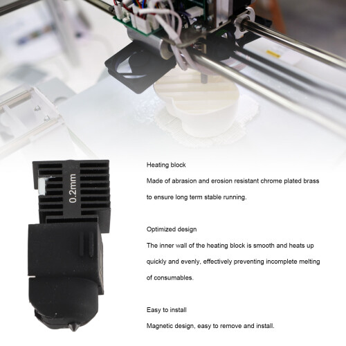 Kit Hot End per Stampante 3D A1 Mini A1, Ottone Cromato 0,2 mm 2
