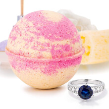 Bauble Bombs Tropical Grapefruit Schmuck Überraschung Badebombe Deluxe XXL 9 oz Fizzies USA, tierversuchsfrei! Ringgröße 07