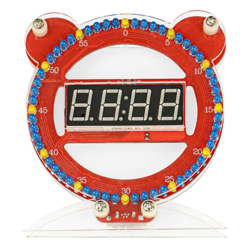 DIY Electronic Clock LED Digital Tube Bear Clock Electronic Kit Microcontroller Soldering Kit Making Project