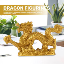 Chinese Dierenriem Gouden Draak Standbeeld Dierlijke Decoratie Woondecoratie