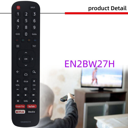 Remote Control Replacement EN2BW27H for  HD  TV with   Youtube 2