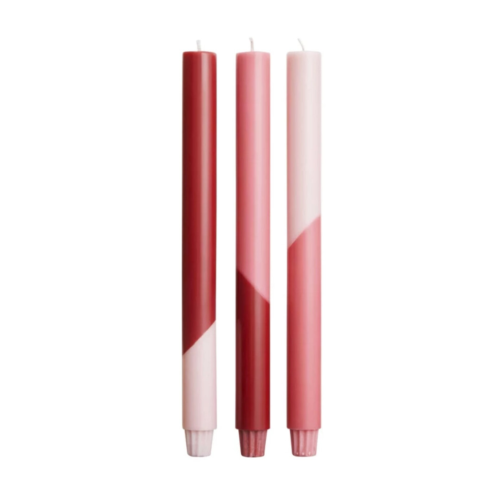 Originalhome (One Size, Red) Eden Diagonal Candles (Pack Of 3)