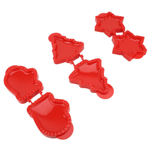 Holiday Baking Pie Press 3pcs Set Snowflake & Xmas Tree Dough Maker