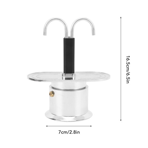 Cafetera de doble cabeza de 100ml de aluminio 16.5x7cm 1