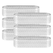 6Pcs Oval Tartlet Molds French Dessert Mousse Fruit Pie Tart Ring Quiche Cake Mold