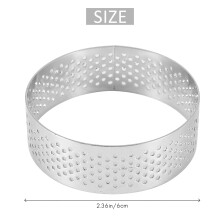 5Pcs 6cm Circular Tart Ring Dessert Stainless Steel Perforation Fruit Pie Quiche Cake Mousse Mold Kitchen Baking Mould