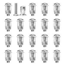 20 Pcs M6x25 Jack Nuts Car Metal Screw Petal Nuts with Screw for Hollow Wall Iron Skin