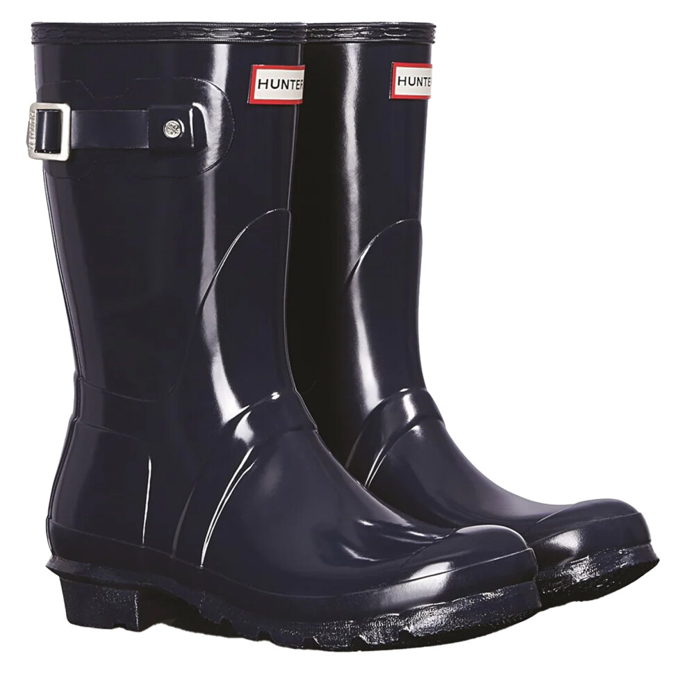 New Hunter Women's (7 Uk, Navy) / Original Short Wellington Boots Blue,Multicoloured