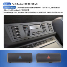 2Pcs Car Air Conditioner a / C Temperature Control Panel Button Key Cover for X5 E39 E53 525I 530I 540I M5 64116924315
