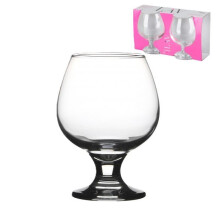 LAV Misket Brandy Snifter Glasses Set of 2 - 390ml Crystal Clear Cognac Glasses