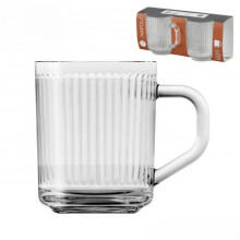 Set of 2 Clear Napoli Glass Mugs - 60ml Drinkware for Espresso, Tea, and Hot Beverages