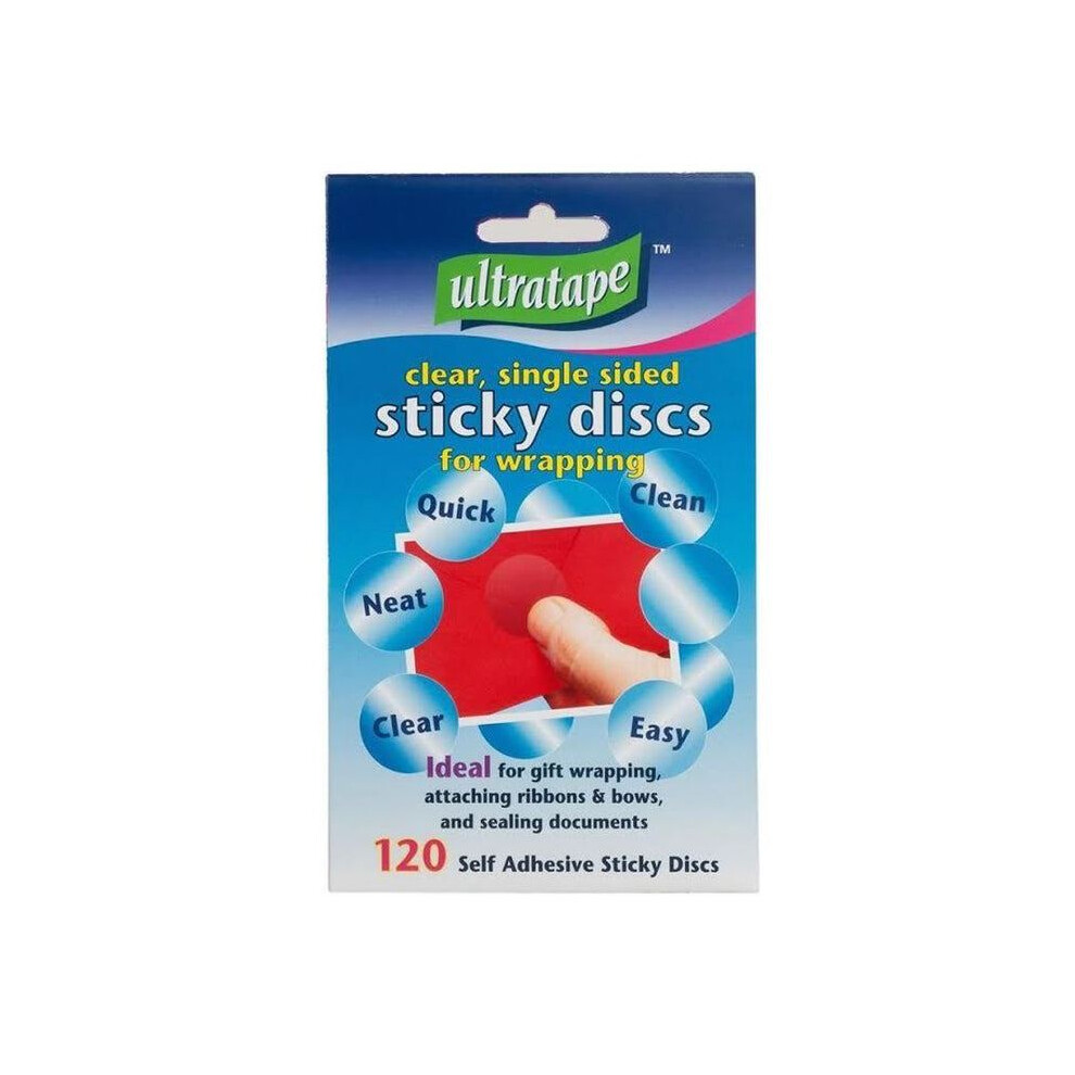 Clear Sticky Discs 25Mm 120 Pack Self Adhesive Dots For Arts Crafts Gift Wrapping And Sealing 5027785814245
