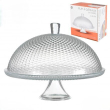 DIAMOND 30cm Glass Cake Stand - Elegant Dessert Display Plate for Parties, Weddings, and Events