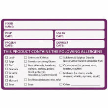 Large Allergen Alert Safety Labels - Pack of 500 Writable Food Safety Labels 6x9cm
