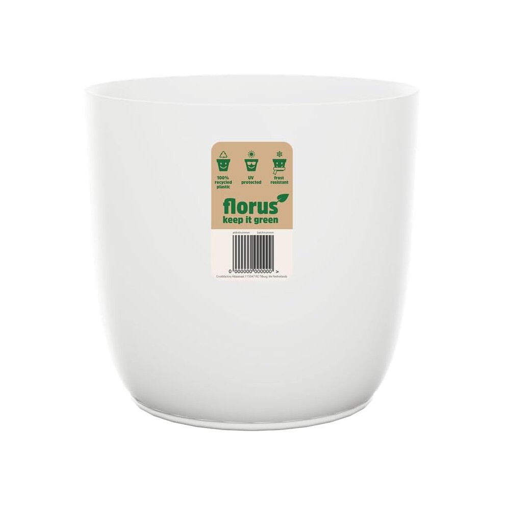 Elho Group Flow Flowerpot 30Cm White Indoor Plant Pot With Classic Base Design