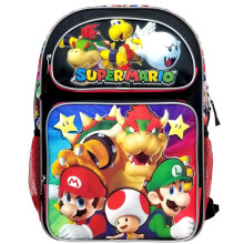 SUPER MARIO Bros Super Bowser Large Backpack #NN43718, Black, L, Backpack