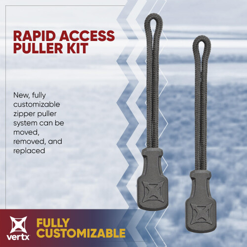 Vertx Rapid Access Zipper Pull Tab Kit, Replacement Puller for Backpack, Luggage, Bag, Handbag, Smoke Grey, One size 1