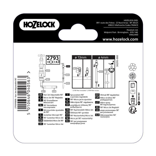 Hozelock Hozelock 90? Adjustable Vari-Jets (3 pack), Black 1