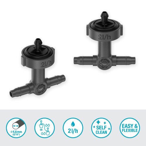 Gardena Gardena Micro-Drip-System Inline Drip Head, pressure-equalising: Drip head for automatic irrigation system, for rows of plants with different pot 1
