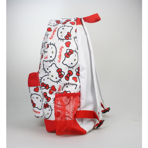 Hello Kitty Hello Kitty Personalised Girls Backpack Bag Rucksack School, White Red 2