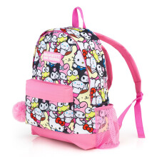 Hello Kitty and Friends Girls School Backpack | Teens and Kids Travel Rucksack with Fluffy Charms | Sanrio Gifts Cute Anime Bag