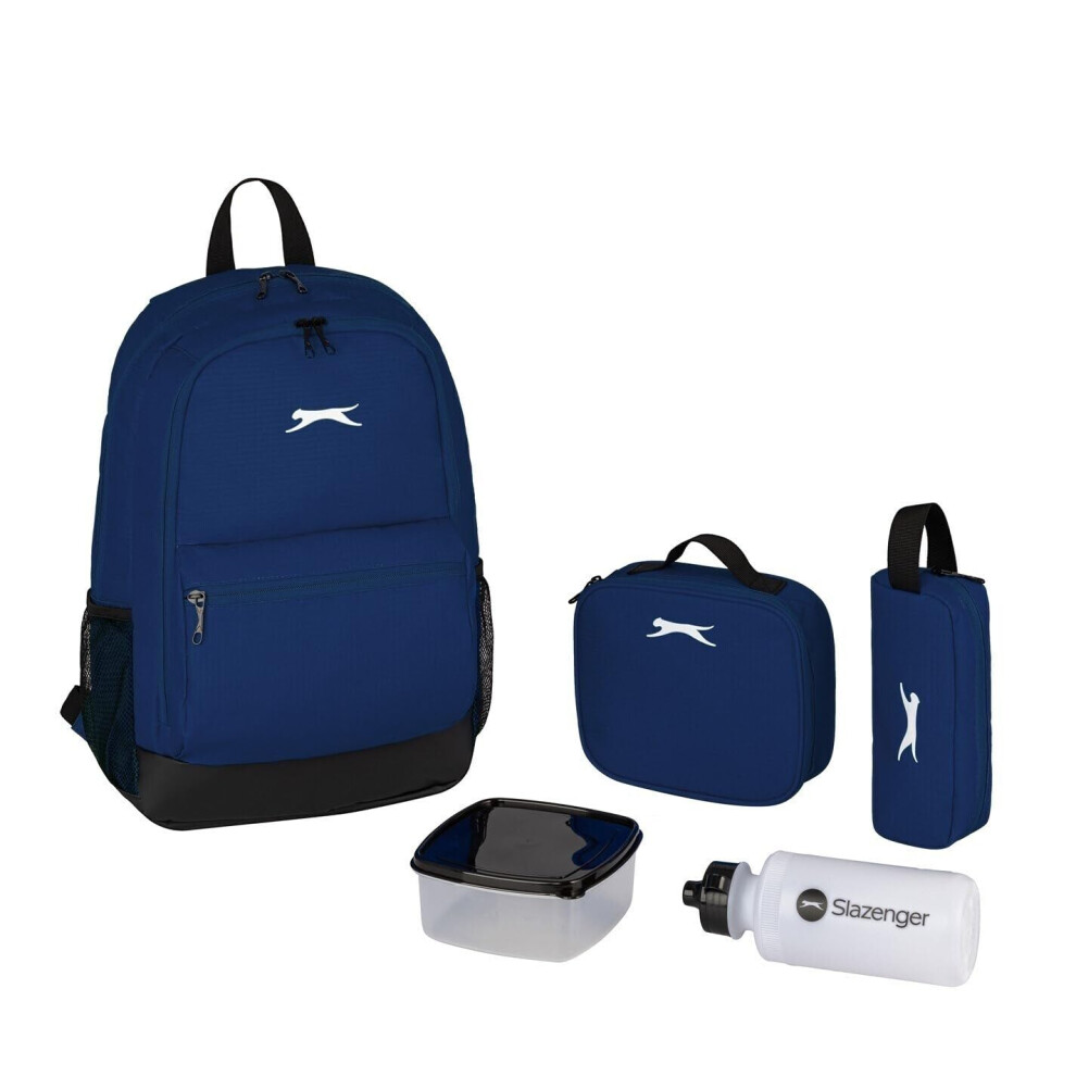 Slazenger Backpack And Lunch Box Full School Set Navy