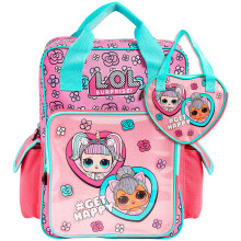 L.O.L. Surprise! Backpack for Kids, Travel Sports or School Bag - Girls Gifts (Pink/Blue)