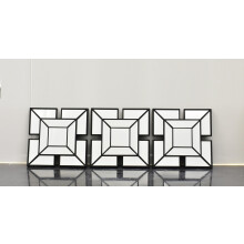 DEENZ Wall Mirrors decorative Set Of 3 Art Deco Style Mirrors 1920 design, wall mounted beautifull living room bedroom hallway mirrors (Black)