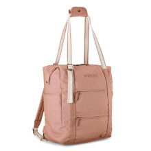 Joules Epwell Collection, Softside Backpack Tote with Carrier Straps, Fits Laptops, 24L Capacity, Pink
