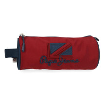 Pepe Jeans Chest Round Pencil Case Red 23 x 9 x 9 cm Polyester