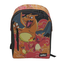 CYP BRANDS Pok?mon Youth Backpack Adjustable Charmander Design Zipper Front Pockets Orange Orange Unico Backpack Youth Adjustable to Pok?mon Trolley -