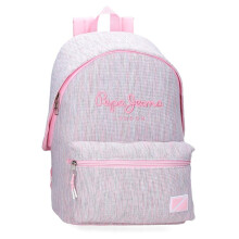 Pepe Jeans Miri School Backpack Pink 31x44x17.5cm Polyester 22.79L by Joumma Bags, Pink, School Backpack