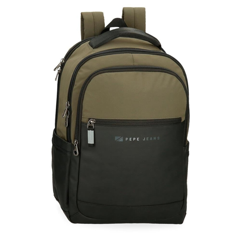 Pepe Jeans Jarvis Synthetic Adaptable Laptop Backpack, Dark Daypack Green