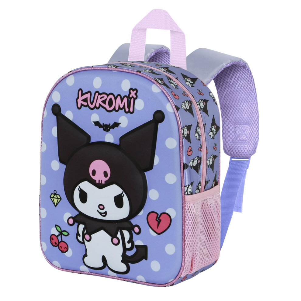Hello Kitty Kuromi Rebel-Elite 3D Backpack, 25 X 30 Cm, Capacity 7 L Mauve